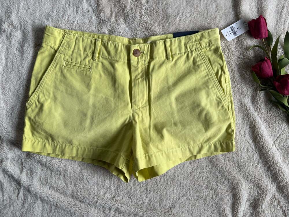 Gap Neon Yellow Summer Short Chino Mid Rise Size 4 NWT